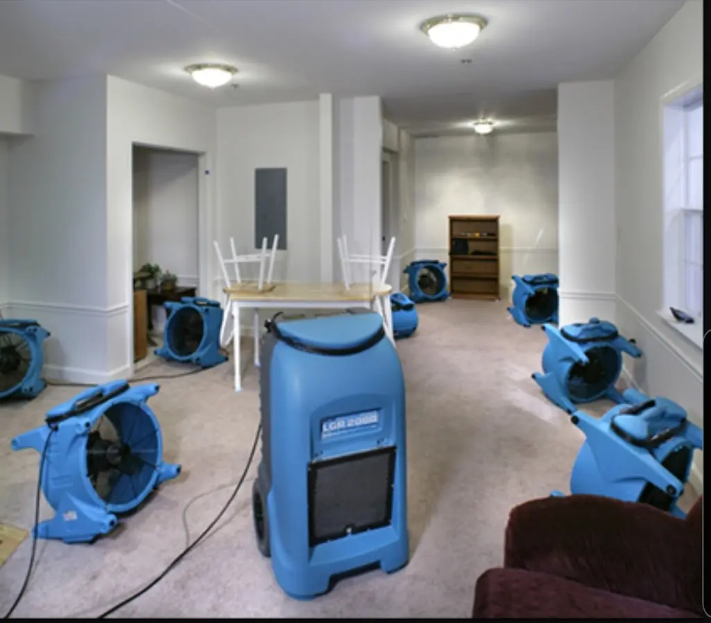 Air movers and dehumidifier setup for Water Damage Restoration in Fort Oglethorpe