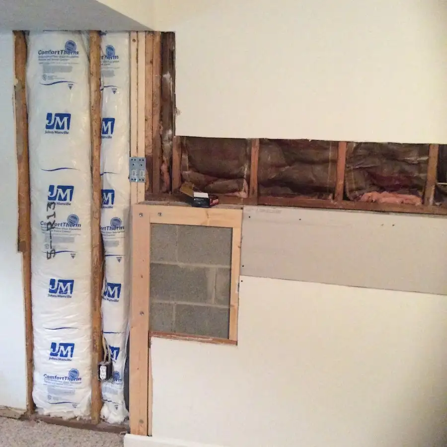 Wall insulation replacement during Basement Flood Cleanup in Fort Oglethorpe